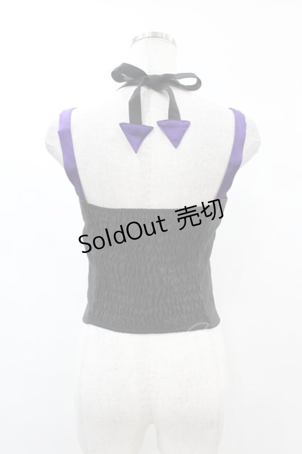 画像2: DARK IN LOVE / Punk rock moon violet lace up arrow halter corset S ブラック H-25-02-21-1035-PU-TO-KB-ZH (2)