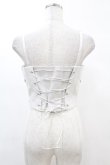 画像2: DARK IN LOVE / Punk white rib-chain zipper corset S ホワイト H-25-02-21-1038-PU-TO-KB-ZH (2)