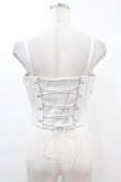 画像2: DARK IN LOVE / Punk white rib-chain zipper corset S ホワイト H-25-02-21-1039-PU-TO-KB-ZI (2)