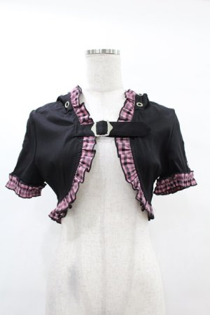 画像: DARK IN LOVE / Gothic lolita pink plaid cat ear hoody cape S ブラック×ピンク H-25-02-21-1042-PU-TO-KB-ZY