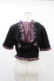 画像2: DARK IN LOVE / Gothic lolita pink plaid cat ear hoody cape XL ブラック×ピンク H-25-02-21-1046-PU-TO-KB-OS (2)
