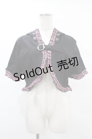 画像: DARK IN LOVE / Gothic lolita pink plaid cat ear hoody cape XXL ブラック×ピンク H-25-02-21-1048-PU-TO-KB-ZH