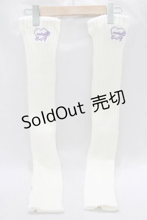 画像: Amilige / 刺繍入りルーズレッグウォーマー  ホワイト H-25-02-21-054-PU-ZA-KB-ZH