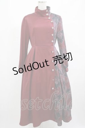 画像: axes femme POETIQUE / スネークダマスクワンピース M ボルドー H-25-02-22-025-AX-OP-NS-ZH