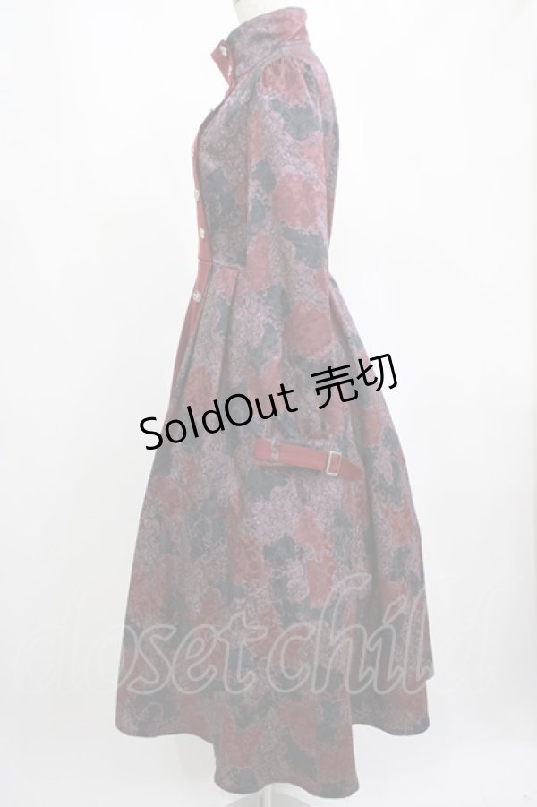 画像2: axes femme POETIQUE / スネークダマスクワンピース M ボルドー H-25-02-22-025-AX-OP-NS-ZH (2)
