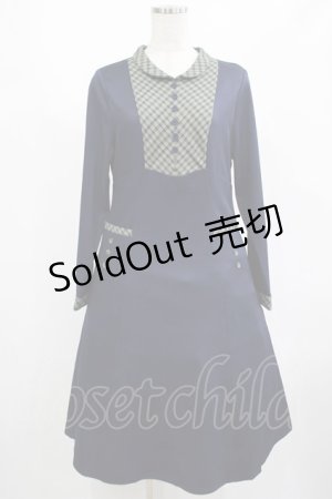 画像: F i.n.t / チェックヨーク切替ワンピース Free NAVY×GR H-25-02-22-026-CA-OP-NS-ZH