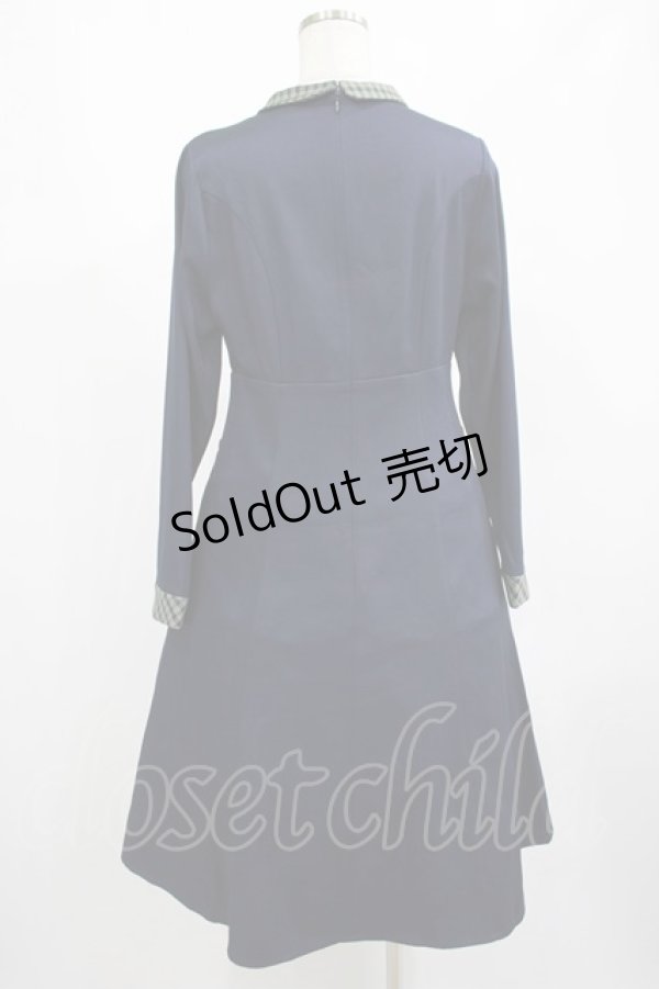 画像3: F i.n.t / チェックヨーク切替ワンピース Free NAVY×GR H-25-02-22-026-CA-OP-NS-ZH (3)