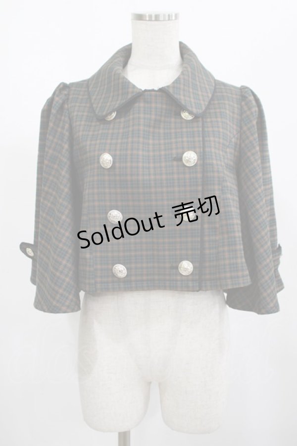 画像1: axes femme POETIQUE / ダブルボタンケープジャケット M グリーン H-25-02-22-046-AX-JA-NS-ZH (1)