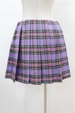 画像2: DARK IN LOVE / Punk purple checked splicing black pleated skirt M パープル×ブラック H-25-02-22-1007-PU-SK-KB-ZI (2)