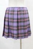 画像2: DARK IN LOVE / Punk purple checked splicing black pleated skirt S パープル×ブラック H-25-02-22-1008-PU-SK-KB-ZY (2)