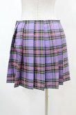 画像2: DARK IN LOVE / Punk purple checked splicing black pleated skirt S パープル×ブラック H-25-02-22-1009-PU-SK-KB-ZS (2)
