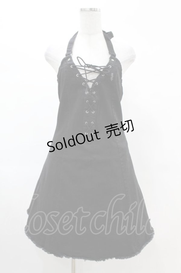 画像1: KILL STAR / Subzero Halter Dress XS ブラック H-25-02-22-1016-SL-OP-KB-ZY (1)