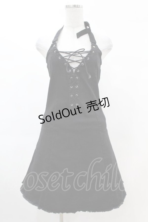 画像1: KILL STAR / Subzero Halter Dress XS ブラック H-25-02-22-1017-SL-OP-KB-ZS (1)