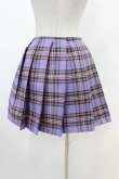 画像2: DARK IN LOVE / Punk purple checked splicing black pleated skirt L パープル×ブラック H-25-02-22-1003-PU-SK-KB-ZY (2)