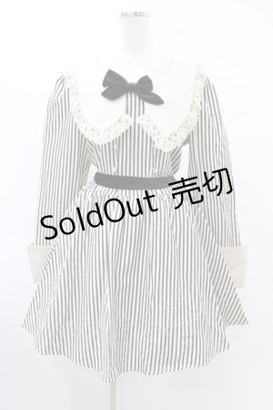 画像: DARK IN LOVE / Classic Vintage Big Lapels Classy Striped Dress L アイボリー×ブラック H-25-02-22-1034-PU-OP-KB-ZH