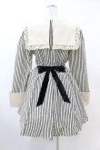 画像2: DARK IN LOVE / Classic Vintage Big Lapels Classy Striped Dress L アイボリー×ブラック H-25-02-22-1034-PU-OP-KB-ZH (2)