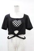 画像1: DARK IN LOVE / Punk locomotive check heart crop top XXL ブラック H-25-02-22-1039-PU-TO-KB-OS (1)