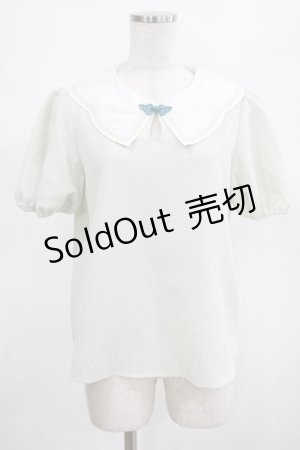 画像: axes femme POETIQUE / スカラップ襟チャイナ釦ブラウス M グリーン H-25-02-22-055-AX-BL-NS-ZH