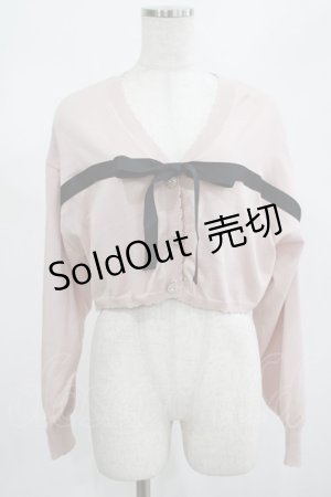 画像: axes femme POETIQUE / UVカットリボンデザインカーディガン M ピンク/ブラック H-25-02-22-057-AX-TO-NS-ZH