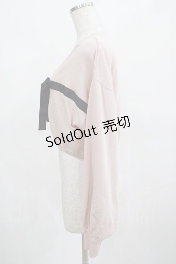 画像2: axes femme POETIQUE / UVカットリボンデザインカーディガン M ピンク/ブラック H-25-02-22-057-AX-TO-NS-ZH (2)