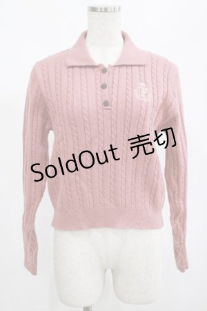 画像: Fi.n.t / モノグラムロゴ刺繍ニットポロ Free PINK H-25-02-22-062-CA-TO-NS-ZH