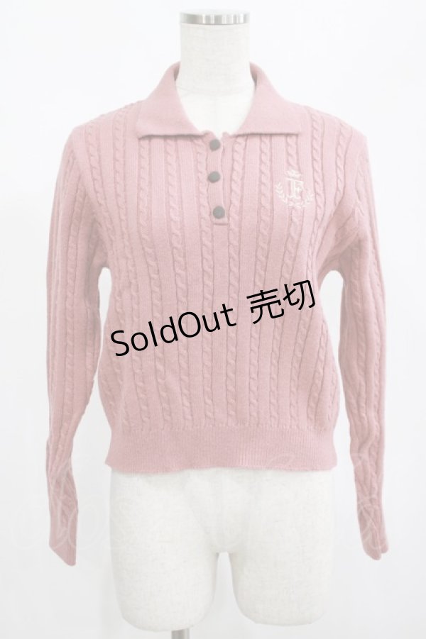 画像1: Fi.n.t / モノグラムロゴ刺繍ニットポロ Free PINK H-25-02-22-062-CA-TO-NS-ZH (1)