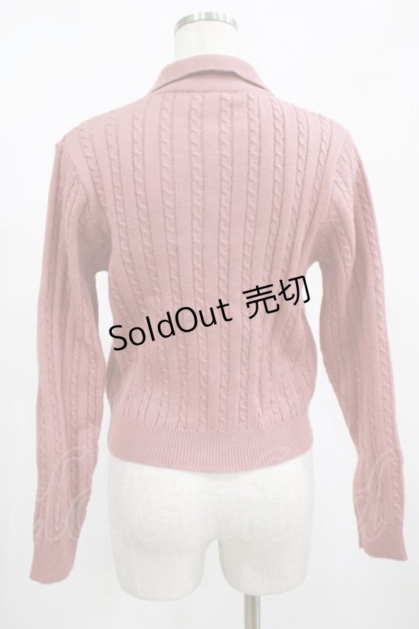 画像3: Fi.n.t / モノグラムロゴ刺繍ニットポロ Free PINK H-25-02-22-062-CA-TO-NS-ZH (3)