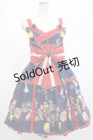 画像: metamorphose / 乙女の白昼夢タックジャンパースカート Free ネイビー H-25-02-22-009-ME-OP-NS-ZH
