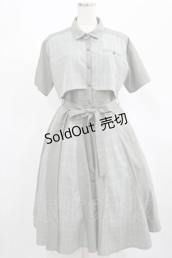 画像1: axes femme / パッチワークワンピース Free カーキ H-25-02-22-013-AX-OP-NS-ZH (1)
