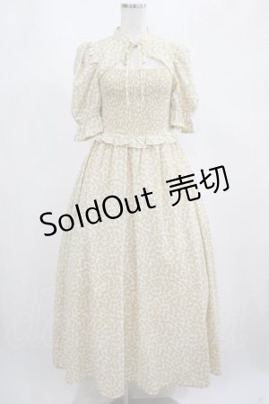 画像: axes femme POETIQUE / 小花柄半袖ワンピース M イエロー H-25-02-22-018-AX-OP-NS-ZH