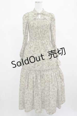 画像: axes femme POETIQUE / トワルドジュイ風柄ワンピース M グリーン H-25-02-22-024-AX-OP-NS-ZH