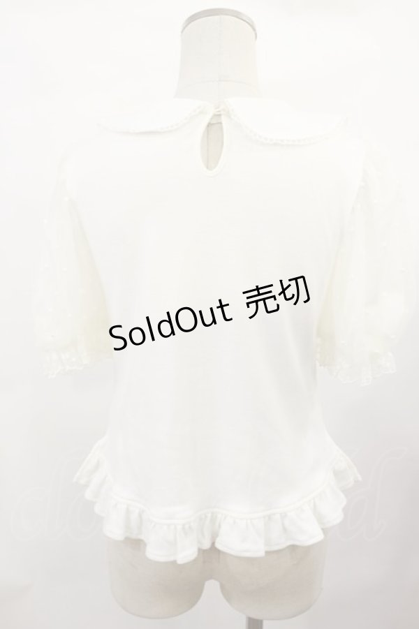 画像2: Angelic Pretty / ロゴ刺繍カラー半袖カットソー Free オフ H-25-02-23-1006-AP-TO-NS-ZH (2)