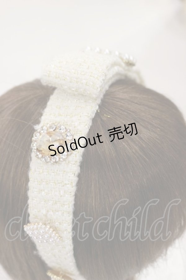 画像2: Swankiss / SX elegant tweed カチューシャ  オフ H-25-02-23-1020-CA-AC-NS-ZH (2)
