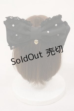画像: Angelic Pretty / パーリィサテンリボンバレッタ  ブラック H-25-02-23-1033-AP-AC-NS-ZH