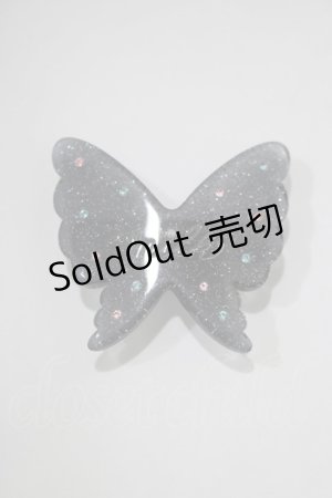 画像: MILK / バタフライバレッタ  ブラックラメ H-25-02-23-075-ML-AC-KB-ZH