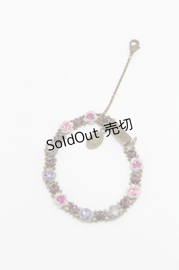 画像1: Michal Negrin / フラワーブレスレット　  ゴールド×ピンク H-25-02-23-2002-LO-AC-KB-ZH (1)