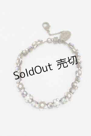 画像: Michal Negrin / フラワーストーンブレスレット  ゴールド×ホワイト H-25-02-23-2003-LO-AC-KB-ZH