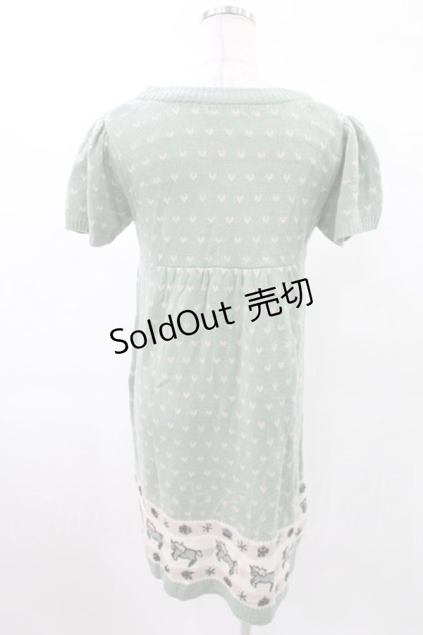 画像2: Candy Stripper / UNICORN KNIT ONE-PIECE  グリーン H-25-02-23-2026-PU-OP-KB-ZT237 (2)