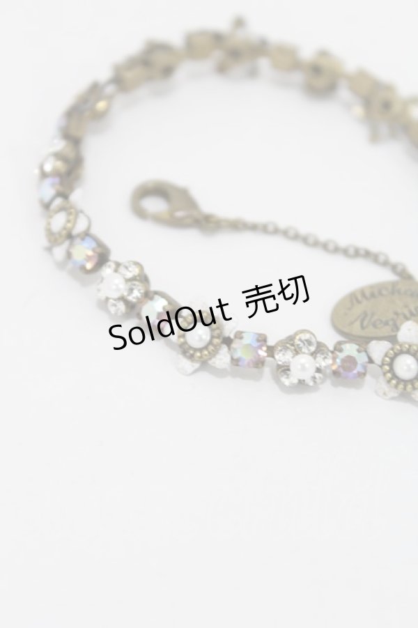画像3: Michal Negrin / フラワーストーンブレスレット  ゴールド×ホワイト H-25-02-23-2003-LO-AC-KB-ZH (3)