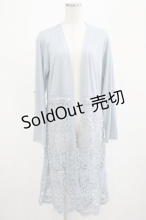 画像: axes femme / レース切替UVカットカーデ M サックス H-25-02-24-035-AX-TO-NS-ZH