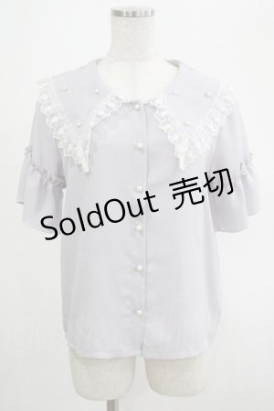画像: axes femme / パールビッグ襟ブラウス M ラベンダー H-25-02-24-042-AX-BL-NS-ZH