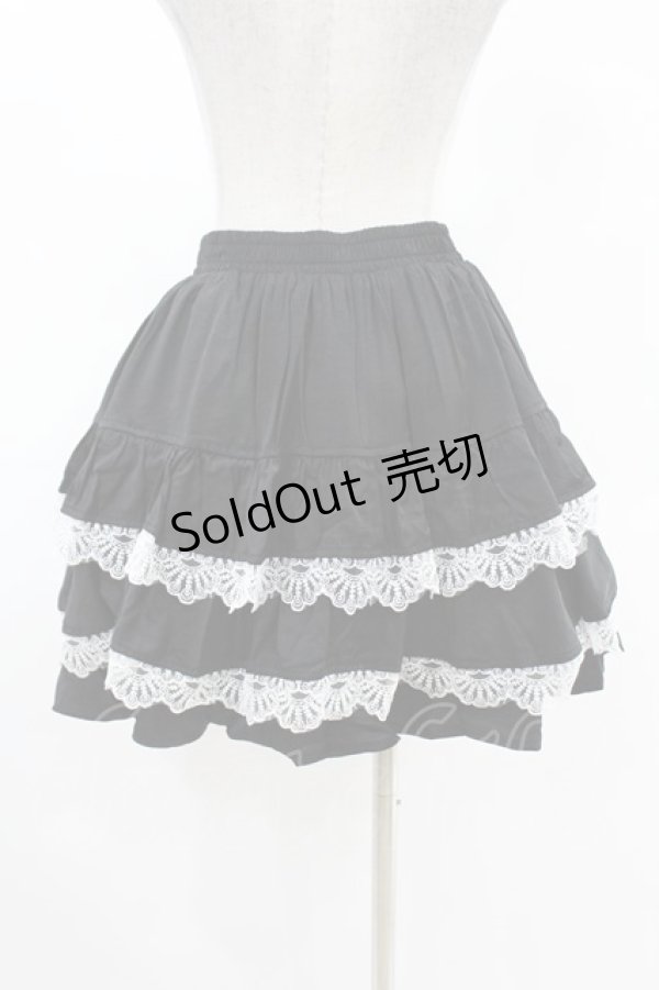 画像2: DARK IN LOVE / Black lolita white bow contrast mini skirt S-M ブラック H-25-02-24-1007-PU-SK-KB-ZI (2)