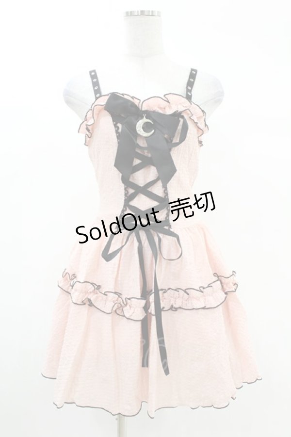 画像1: DARK IN LOVE / Pink doll moon strap dress XS ピンク H-25-02-24-1011-PU-OP-KB-ZI (1)