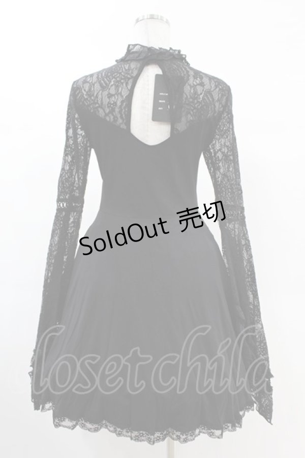 画像2: DARK IN LOVE / Elegant gothic lace up lacey knitted M ブラック H-25-02-24-1022-PU-OP-KB-ZH (2)