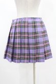 画像2: DARK IN LOVE / Punk purple checked splicing black pleated skirt M パープル×ブラック H-25-02-24-1003-PU-SK-KB-ZS (2)