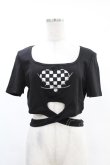 画像1: DARK IN LOVE / Punk locomotive check heart crop top XL ブラック H-25-02-24-1032-PU-TO-KB-ZS (1)