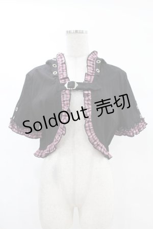 画像: DARK IN LOVE / Gothic lolita pink plaid cat ear hoody cape XL ブラック×ピンク H-25-02-24-1043-PU-TO-KB-ZY