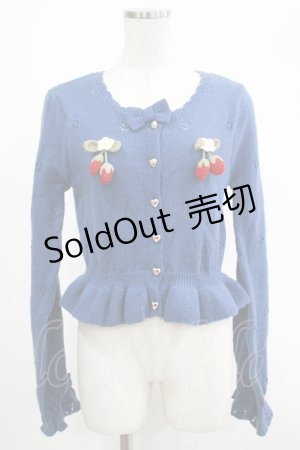 画像: axes femme kawaii / 苺の編みぐるみニットカーデ M ブルー H-25-02-24-049-AX-TO-NS-ZH
