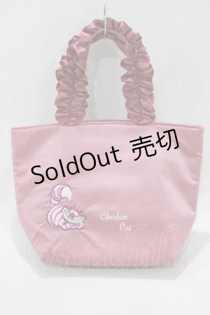 画像: Maison de FLEUR / Cheshire Cat/フリルハンドルトートバッグ  ダークピンク H-25-02-24-057-LO-BG-NS-ZH