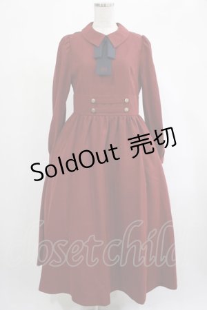 画像: Maison de FLEUR Petite Robe canone / 歩みを止めないワンピース M BORDEAUX H-25-02-24-009-EL-OP-NS-ZH